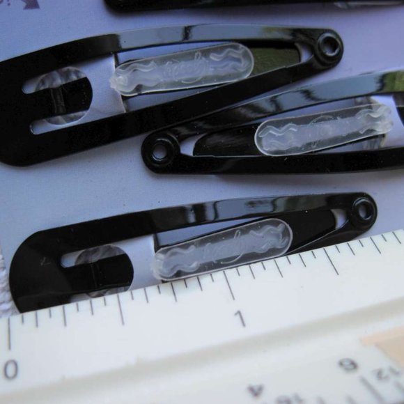 6 Black Goody Stay Put Slide Proof Hair Snap Clips Secure Hold Clips Metal Bonus - Picture 2 of 6
